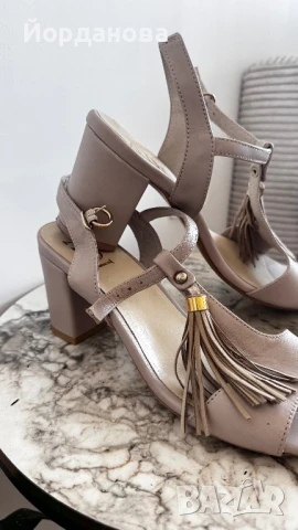 Сандали от естествена кожа в бежово 39 номер, снимка 10 - Сандали - 50891409