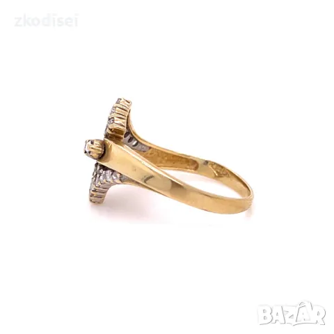 Златен дамски пръстен 3,13гр. размер:56 14кр. проба:585 модел:18269-4, снимка 2 - Пръстени - 50300056
