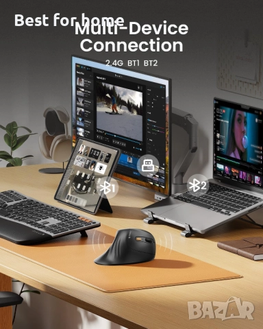 Мишка ProtoArc EM11 NL – RGB, Bluetooth + 2.4G (черна и сива), снимка 2 - Клавиатури и мишки - 52922477