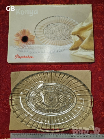 Нови 2 бр. овални стъклени плата, снимка 3 - Чинии - 52807390