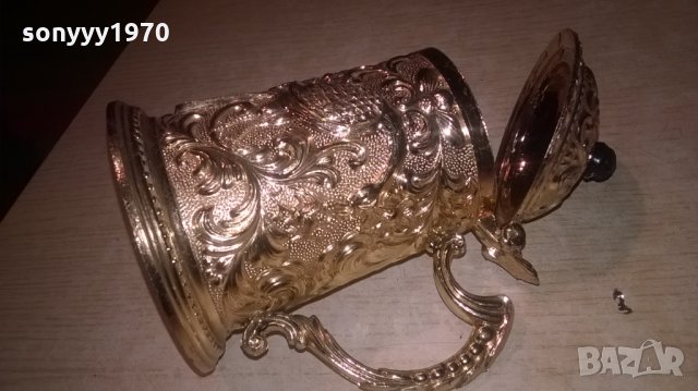 златна халба-14х13х9см-внос франция, снимка 5 - Колекции - 26793373