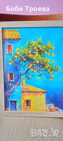 Средиземноморска крайбрежна картина с лимоново дърво