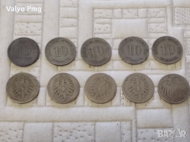 10 монети, 19 век, немската империя.