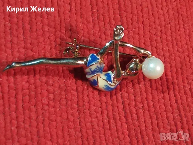 БАЛЕРИНА - ПЕРЛЕНА ПОЗЛАТЕНА НЕЖНА КРАСИВА ФИГУРАЛНА БРОНЗОВА АРТ ДЕКО БРОШКА ЕМАЙЛИРАНА 18960, снимка 15 - Други - 35663874