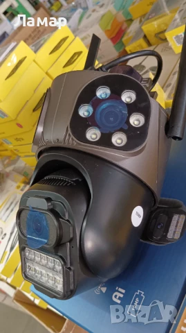 Тройна IP камера с WiFi приложение iCSee безжична камера 10MP, снимка 4 - IP камери - 50950377