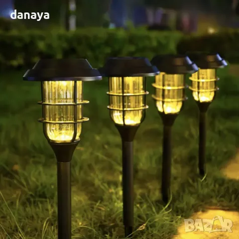5444 Декоративна градинска соларна лампа, 45 см, снимка 4 - Градински мебели, декорация  - 47988362