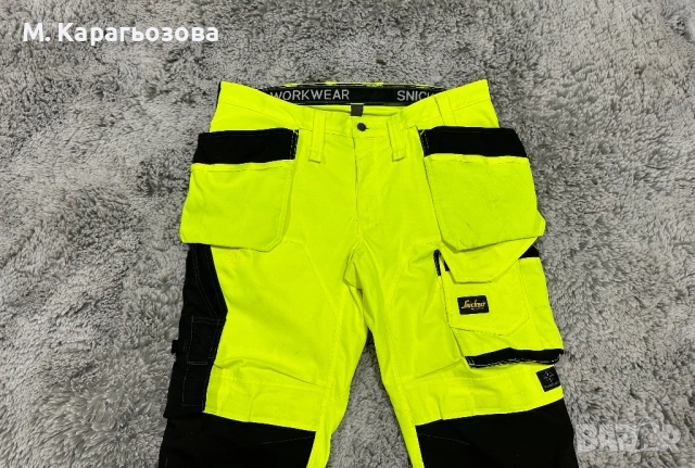 Snickers 6243 AllRoundWork High Vis Stretch Trousers, Размер 54, снимка 4 - Панталони - 52666771