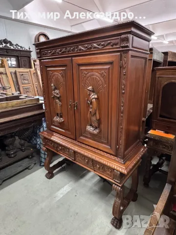 Уникален бар - шкаф от дъбов масив, снимка 4 - Шкафове - 50280041