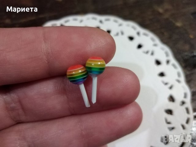 Малки сладки обеци близалки Бижута Обици Близалка Бонбони , снимка 4 - Обеци - 39299114