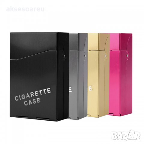Нова стандартна кутия за цигари метална цигарена табакера 80 мм с копче и пружина модна стилна за по, снимка 15 - Табакери - 39362279