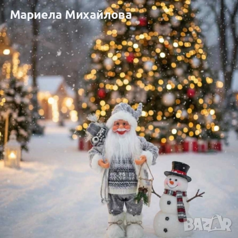 Декоративен Дядо Коледа в сиво – уют, топлина и празничен дух у дома!, снимка 3 - Декорация за дома - 52827931