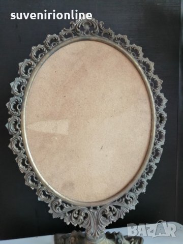 Старинна месингова рамка за огледало , снимка 2 - Антикварни и старинни предмети - 40267373