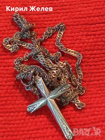 СТАР ОРНАМЕНТИРАН СРЕБЪРЕН КРЪСТ СРЕБРО 835 N с СРЕБЪРНА ВЕРИЖКА СРЕБРО 900 МАЙСТОРСКА РАБОТА 50113, снимка 15 - Антикварни и старинни предмети - 49913117