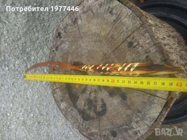 Антикварен нож мед месинг , снимка 3 - Колекции - 32898694