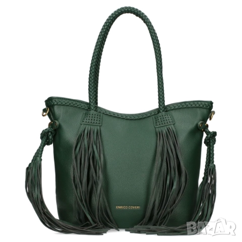 ДАМСКА ЧАНТА ENRICO COVERI В МАСЛЕНО ЗЕЛЕН ЦВЯТ WB001