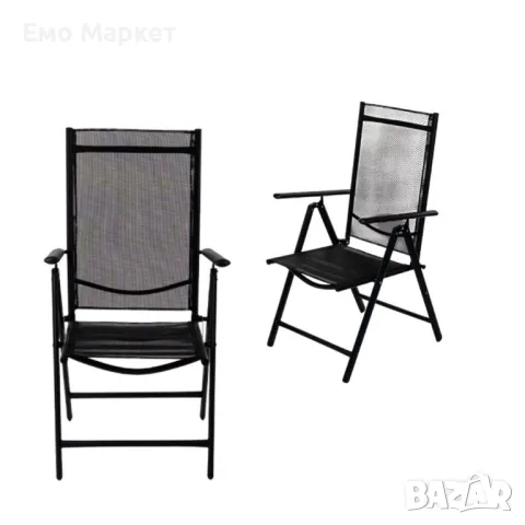 Метален сгъваем стол Muhler,  7 позиционен, снимка 3 - Столове - 49921408