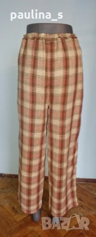 Ленени панталони в каре - тип пижама , снимка 2 - Панталони - 28316382