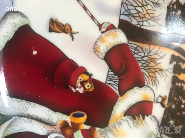 Коледна чиния Дядо Коледа, снимка 3 - Декорация за дома - 43510524