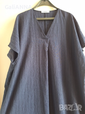 ДЪЛГА ТЪМНОСИНЯ РОКЛЯ 3XL-5XL, снимка 6 - Рокли - 51637100