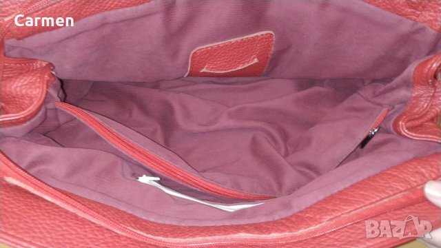 Италианска дамска чанта от естествена кожа, снимка 6 - Чанти - 32973923