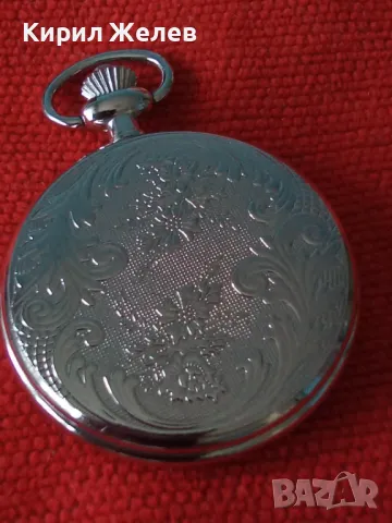 ВИНТИДЖ КВАРЦОВ ДЖОБЕН ЧАСОВНИК с ОРНАМЕНТИРАН КАПАК РАБОТЕЩ 22065, снимка 9 - Джобни - 32904703