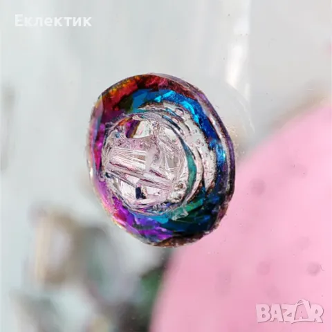 Стъклен свещник с мозайка от галванизирани мъниста, снимка 11 - Други - 49779548