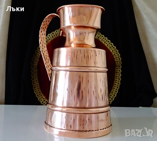 Страхотна медна кана,буренце,чиста червена мед 3 л. , снимка 8 - Антикварни и старинни предмети - 51467953