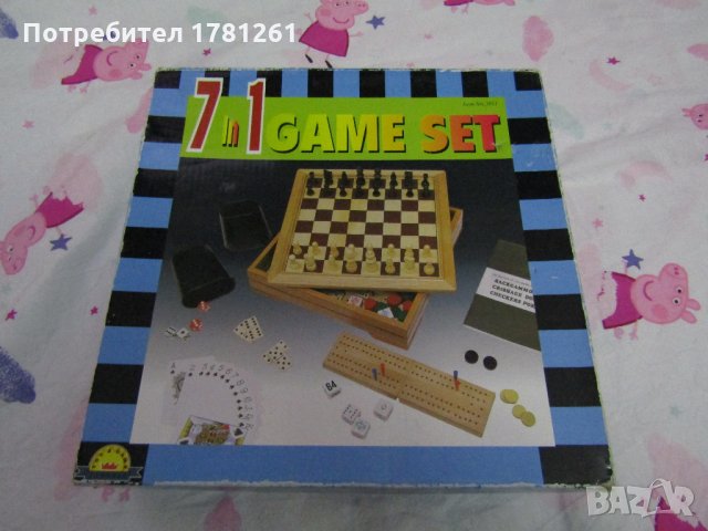 Дървена игра 7в1, снимка 3 - Настолни игри - 32320613