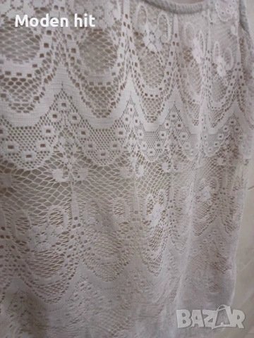 Pimkie бежов топ с дантела, снимка 4 - Потници - 50866525