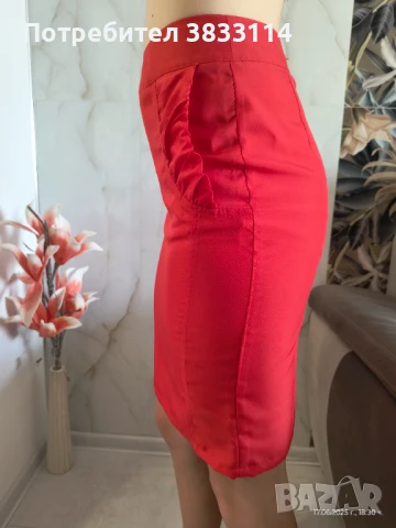 Нова червена елегантна пола, снимка 2 - Поли - 50716161