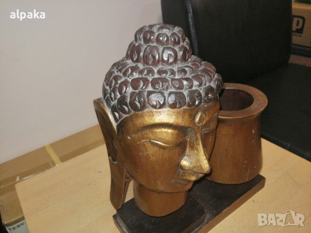 Продавам дърворезба - глава на египтянка и ваза, снимка 2 - Декорация за дома - 43848206