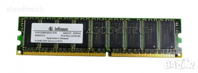 Рам памет RAM Infineon модел hys72d64320gu-6-b 512 MB DDR1 333 Mhz честота