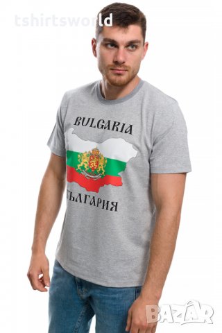 Нова мъжка тениска с трансферен печат България, с карта и герб на България, снимка 3 - Тениски - 29889713
