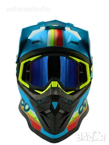 Детски мотокрос комплект каска очила ръкавици ризница и наколенки, снимка 4 - Аксесоари и консумативи - 49906424