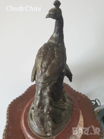 32см-5кг статуетка пауни/много стара френска бронзова скулптура/фигура на птици, снимка 4 - Антикварни и старинни предмети - 51320841