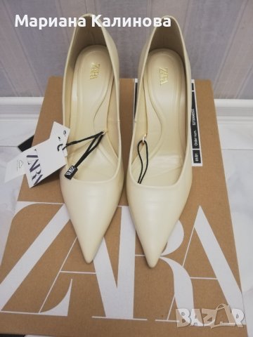 Обувки Zara естествена кожа, снимка 3 - Дамски обувки на ток - 40490825