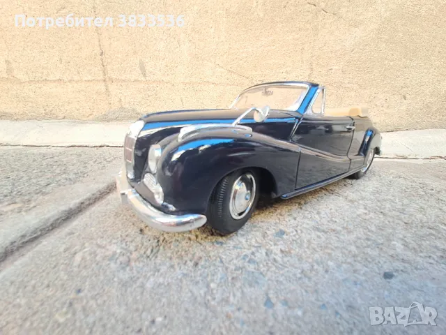 BMW 502/ 1955г. мащаб  1:18  кабрио, ретро метален колекционерски модел, снимка 2 - Колекции - 47568002