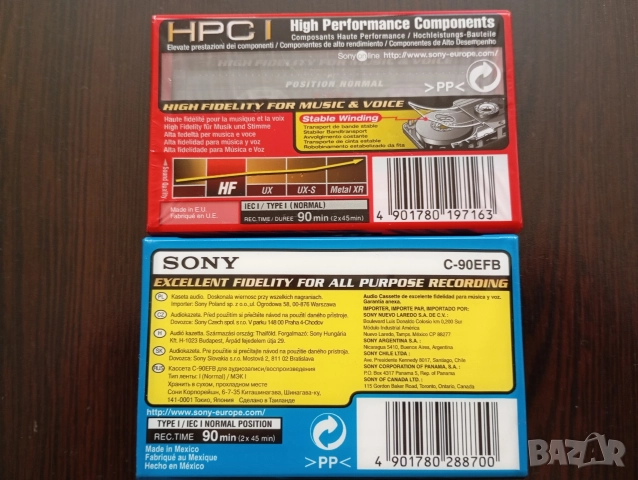 чисто нови аудио касети нормал Sony HF90 Sony EF90, снимка 2 - Аудио касети - 52630731