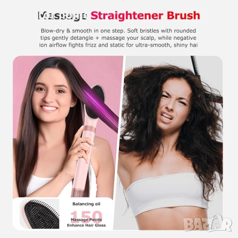 MESCOMB 5 в 1 стилизатор за коса със сешоар  за обем и къдрици, стилизиране и изправяне, снимка 6 - Сешоари - 53428744