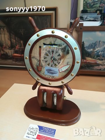 ГОЛЯМ КОРАБЕН РУЛ-АНТИКА-ЧАСОВНИК-33Х28Х12СМ, снимка 9 - Колекции - 28672376