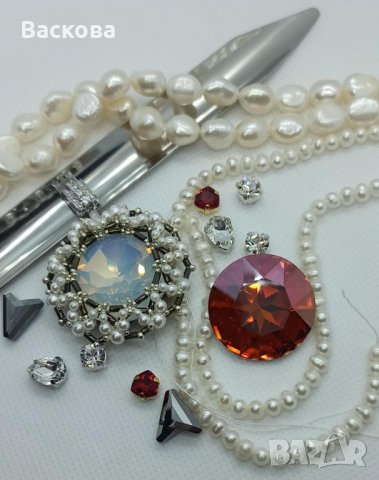 Ръчно изработена висулка с перли, снимка 2 - Колиета, медальони, синджири - 32732049