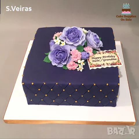 5 Броя Квадратни Луксозни Подложки за Торта 12 мм - Бяла, снимка 4 - Съдове за готвене - 48676992