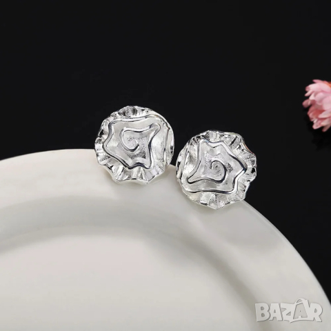 Сребърен комплект рози, снимка 5 - Бижутерийни комплекти - 44887759