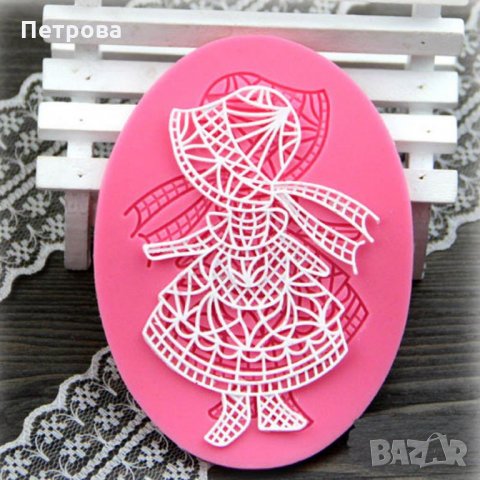 Силиконов молд за захарна дантела – момиченце