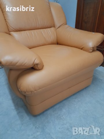 Фотьойл от Естествена Кожа-внос от Германия , снимка 5 - Дивани и мека мебел - 43199684