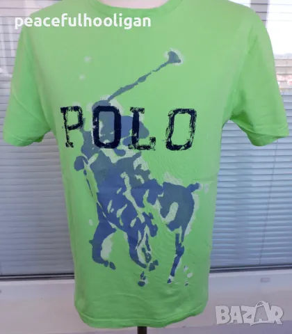 Polo Ralph Lauren Big Pony Spell Out Logo -страхотна мъжка памучна тениска размер M, снимка 2 - Тениски - 49344989