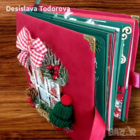 Изцяло ръчно изработен коледен албум за снимки , снимка 2 - Коледни подаръци - 52621977