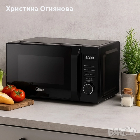 Микровълнова фурна MIDEA AG20CF2EBK 700W, Функция грил, 20L, снимка 2 - Микровълнови - 52987959