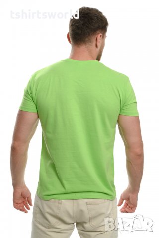 Нова мъжка изчистена тениска в зелен цвят, снимка 2 - Тениски - 37670442