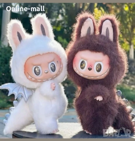 Голямо Лабубу Zimomo Original 38см, Labubu Zimomo The Monsters Кафяво или Бяло , снимка 3 - Плюшени играчки - 51126451